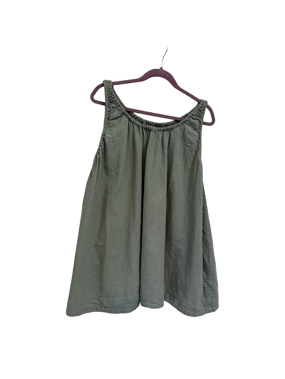 Free People Free-est Amanda Cotton-Linen Mini Dress Ruched Tank Beach S 279737